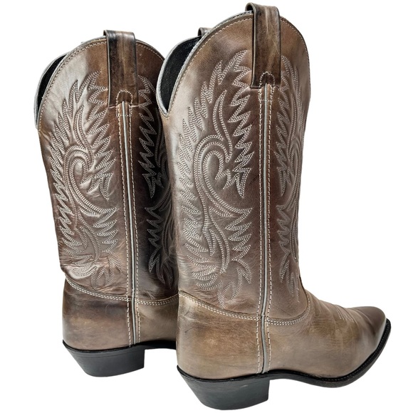 SOLD Imperial Gray Brown Leather Western Boot Made In USA Women 6 1/2 M - Picture 7 of 11